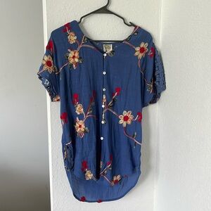 Anthropologie Embroidered Blouse